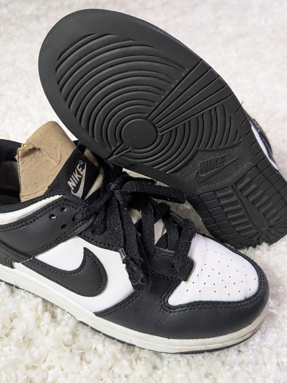 Nike Kids Black/White Panda Low-Top Sneakers